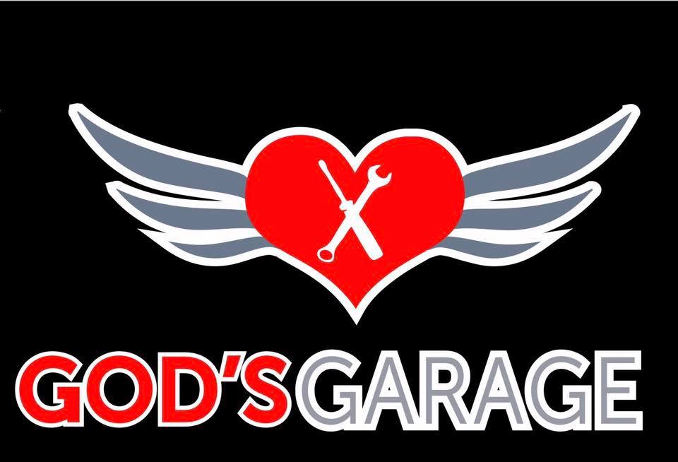 God’s Garage logo — winged heart with crossed wrench and screwdriver