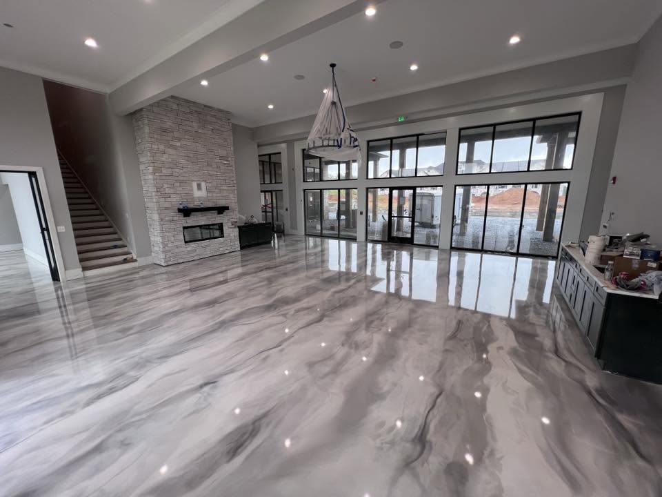 First Place metallic epoxy floor in silver and charcoal — Patrick Brunk, Premier ConPave